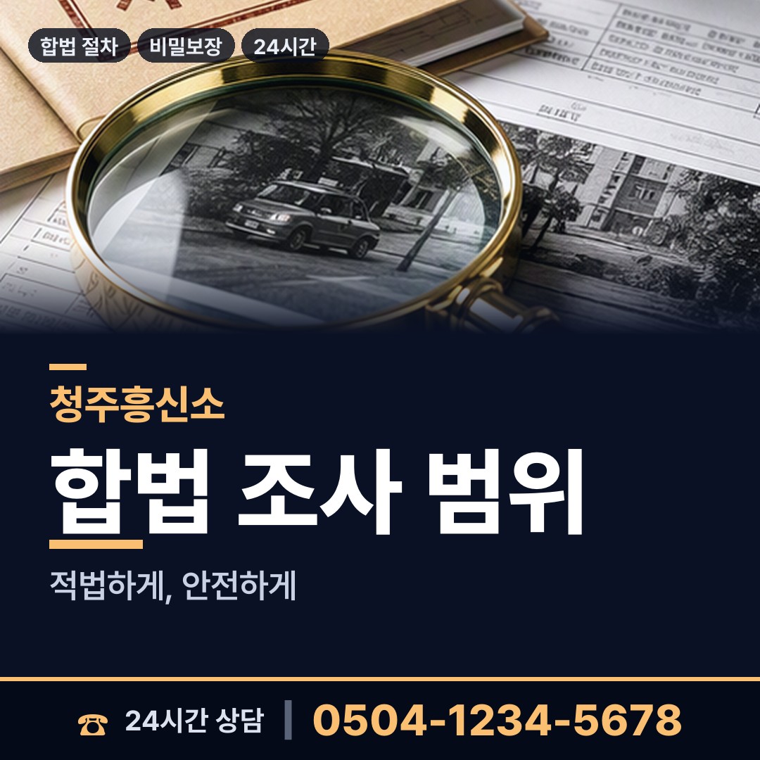 청주 성화.개신.죽림동 민간조사업체 상담 안내